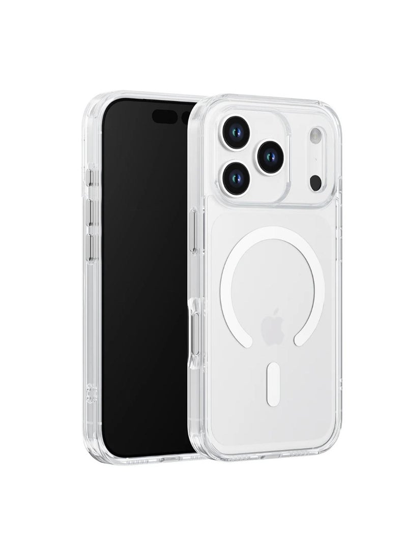 Magnetic Clear Case for iPhone 17 Pro 6.3-Inch – Mag-Safe Compatible, Ultra-Clear Flexible Silicone Shockproof Slim Transparent TPU Bumper, Anti-Yellowing Protective Cover.